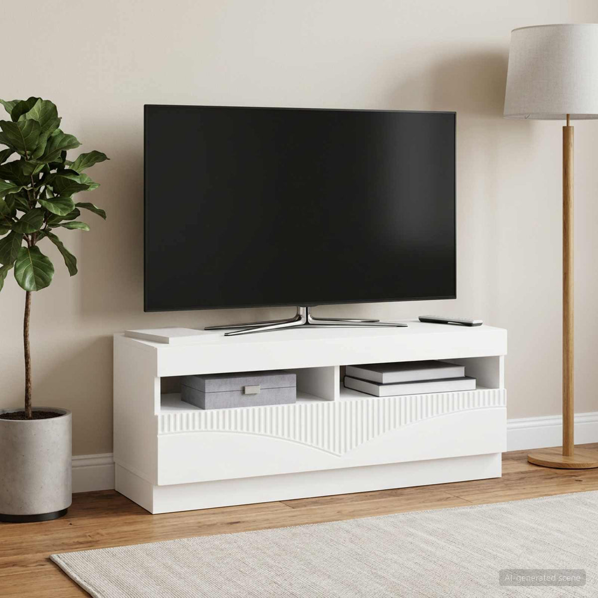 LED-TV-Schrank Weiß Holzwerkstoff