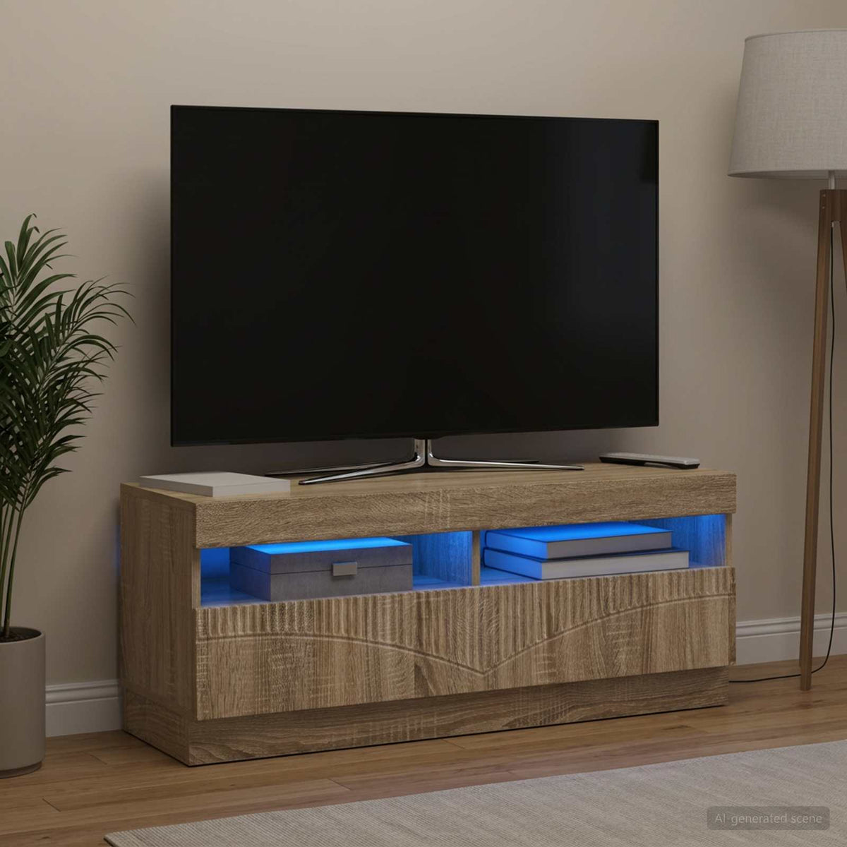 LED-TV-Schrank Sonoma-Eiche Holzwerkstoff