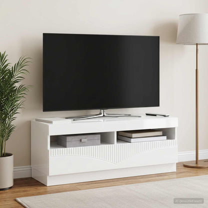 LED-TV-Schrank Hochglanz Weiß Holzwerkstoff