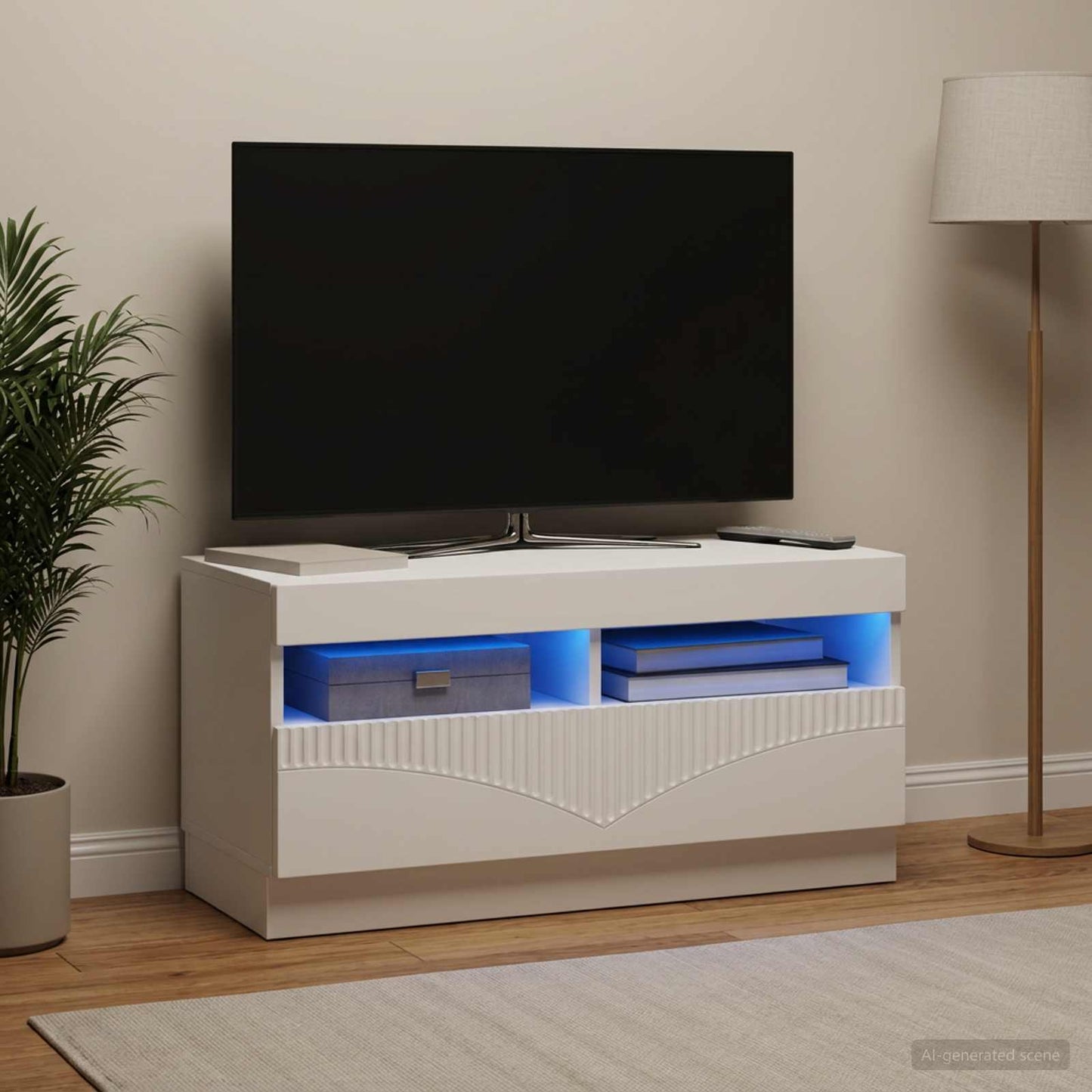 LED-TV-Schrank Weiß Holzwerkstoff