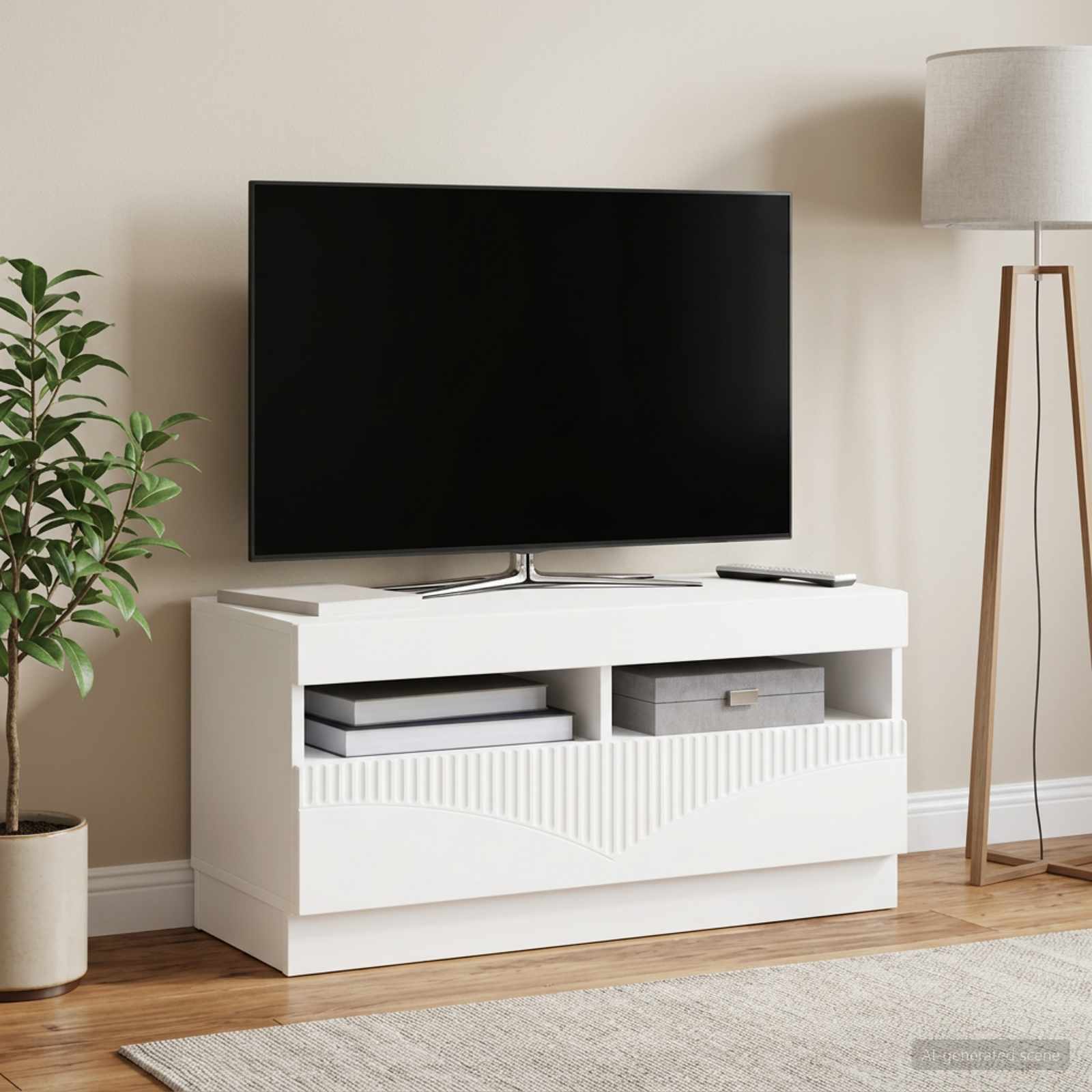 LED-TV-Schrank Weiß Holzwerkstoff