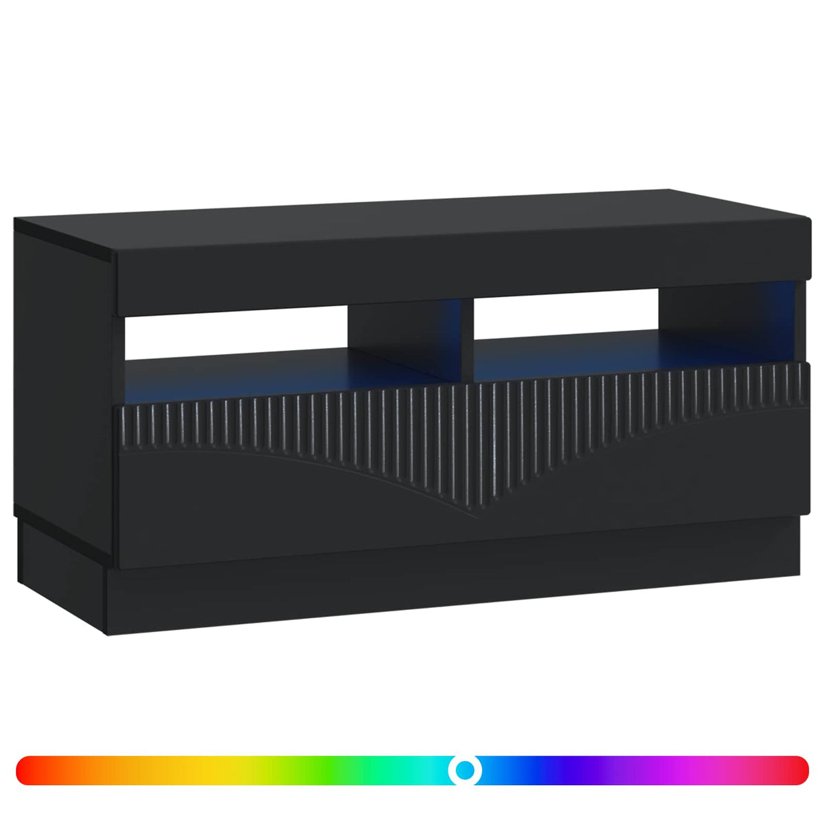 LED-TV-Schrank Schwarz Holzwerkstoff