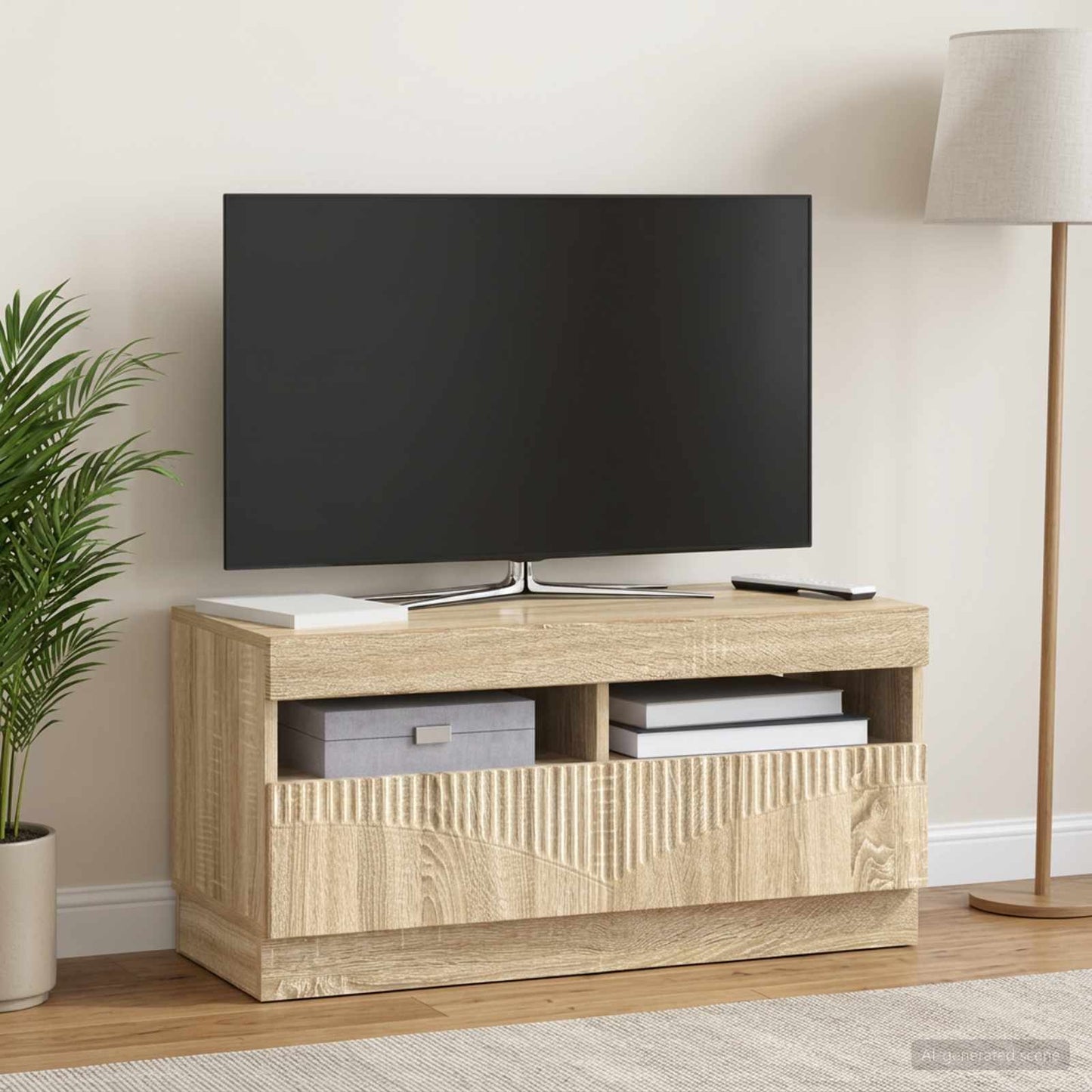 LED-TV-Schrank Sonoma-Eiche Holzwerkstoff