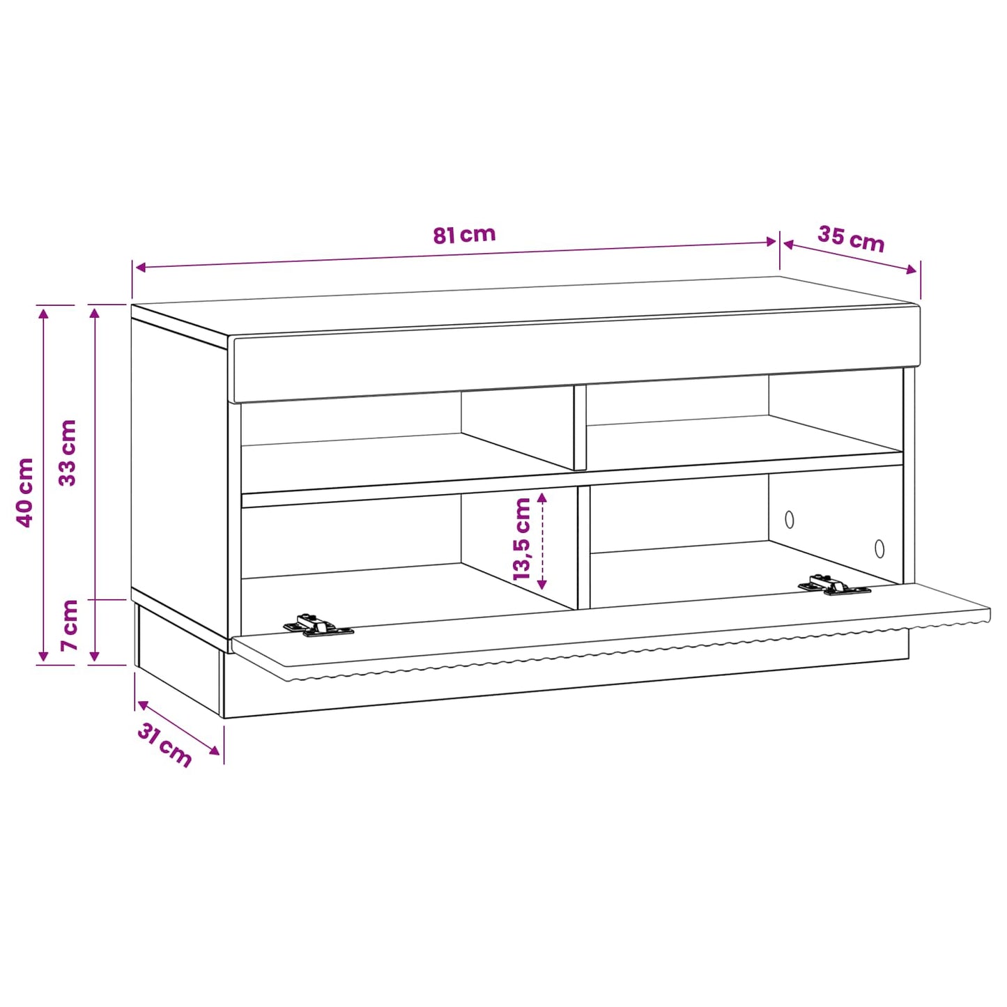 LED-TV-Schrank Hochglanz Weiß Holzwerkstoff