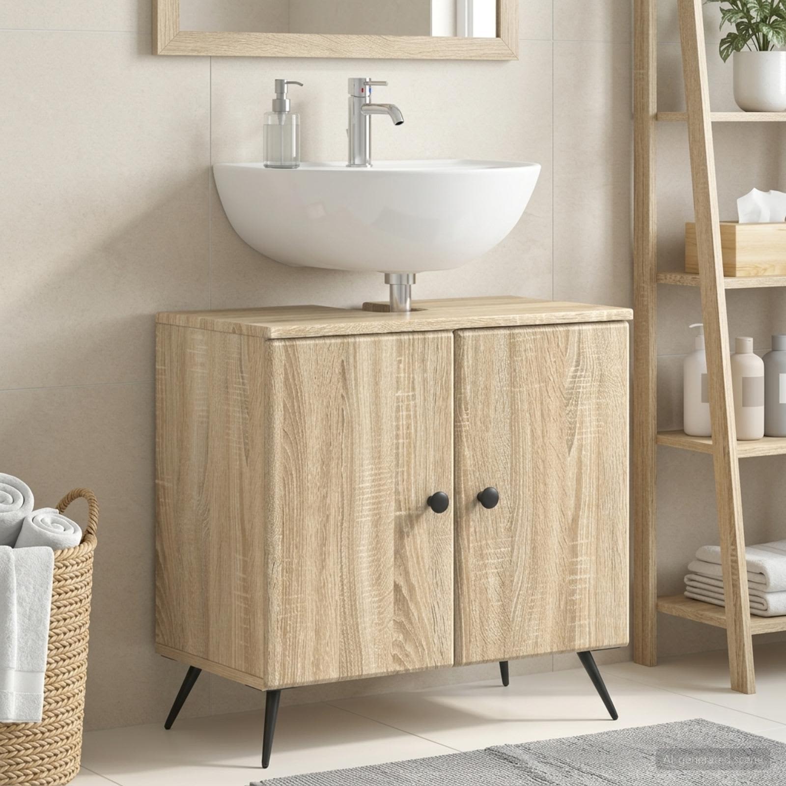 Waschbeckenschrank BREDA Sonoma-Eiche 59,5 x 31,5 x 59 cm