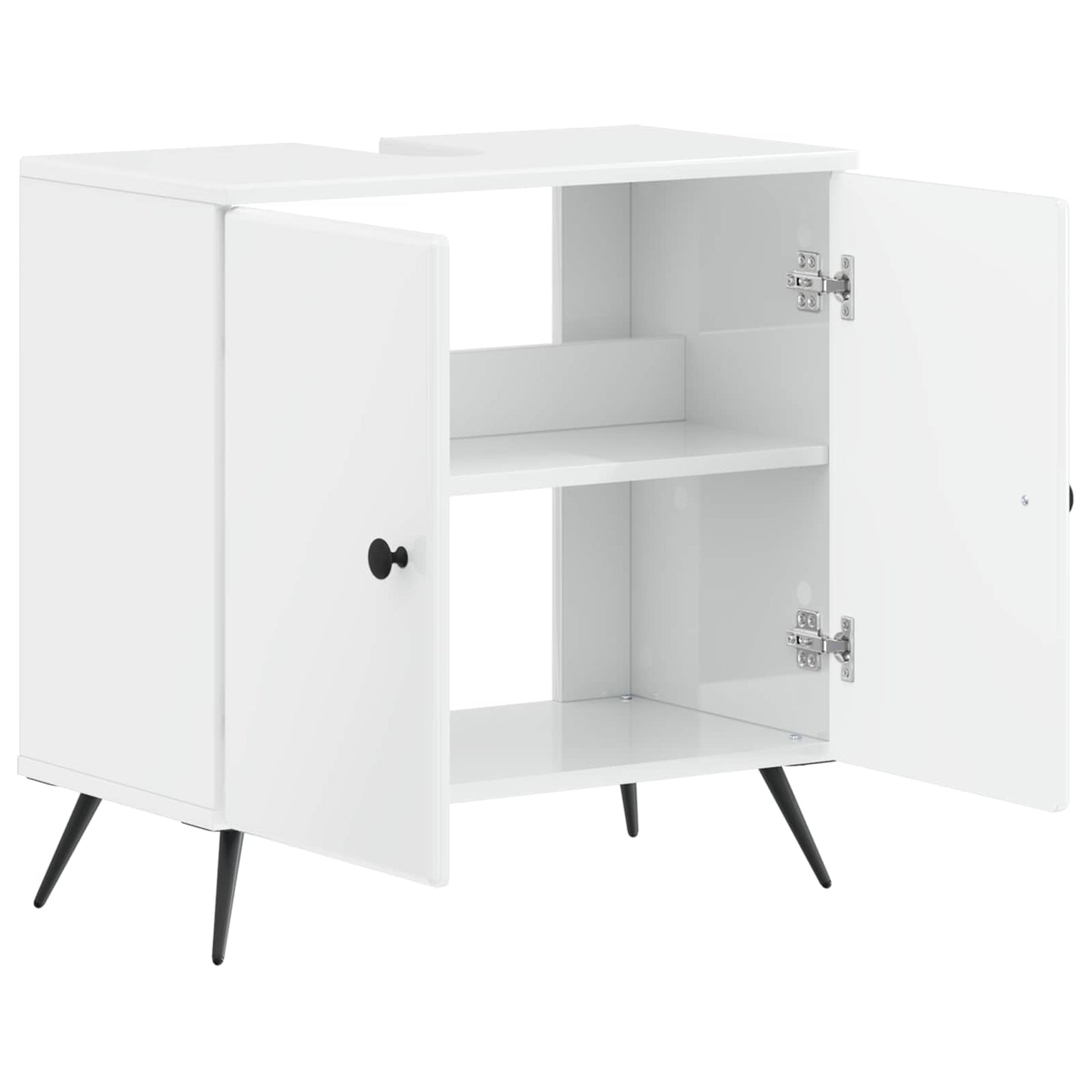 Waschbeckenschrank BREDA Hochglanz Weiß 59,5 x 31,5 x 59 cm