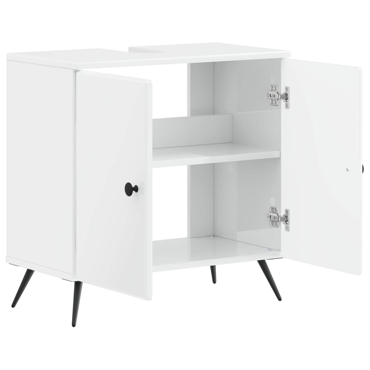 Waschbeckenschrank BREDA Hochglanz Weiß 59,5 x 31,5 x 59 cm