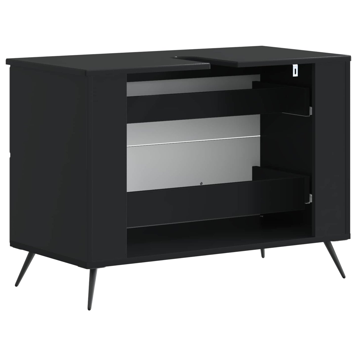 Waschbeckenschrank BREDA Schwarz 82 x 41 x 59 cm Holzwerkstoff