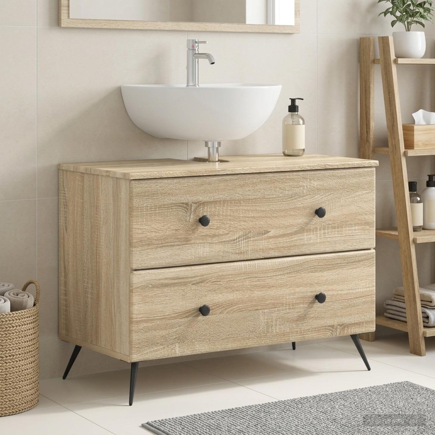 Waschbeckenschrank BREDA Sonoma-Eiche 82 x 41 x 59 cm