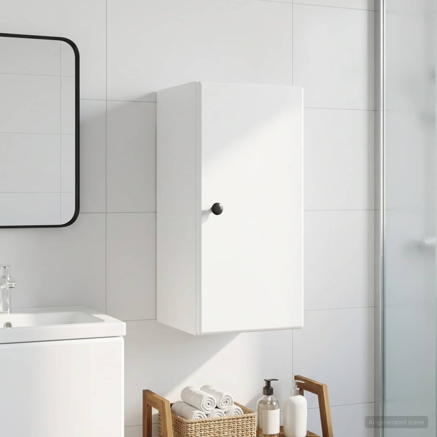 Badezimmer-Wandschrank BREDA Weiß 30 x 31 x 59 cm Holzwerkstoff