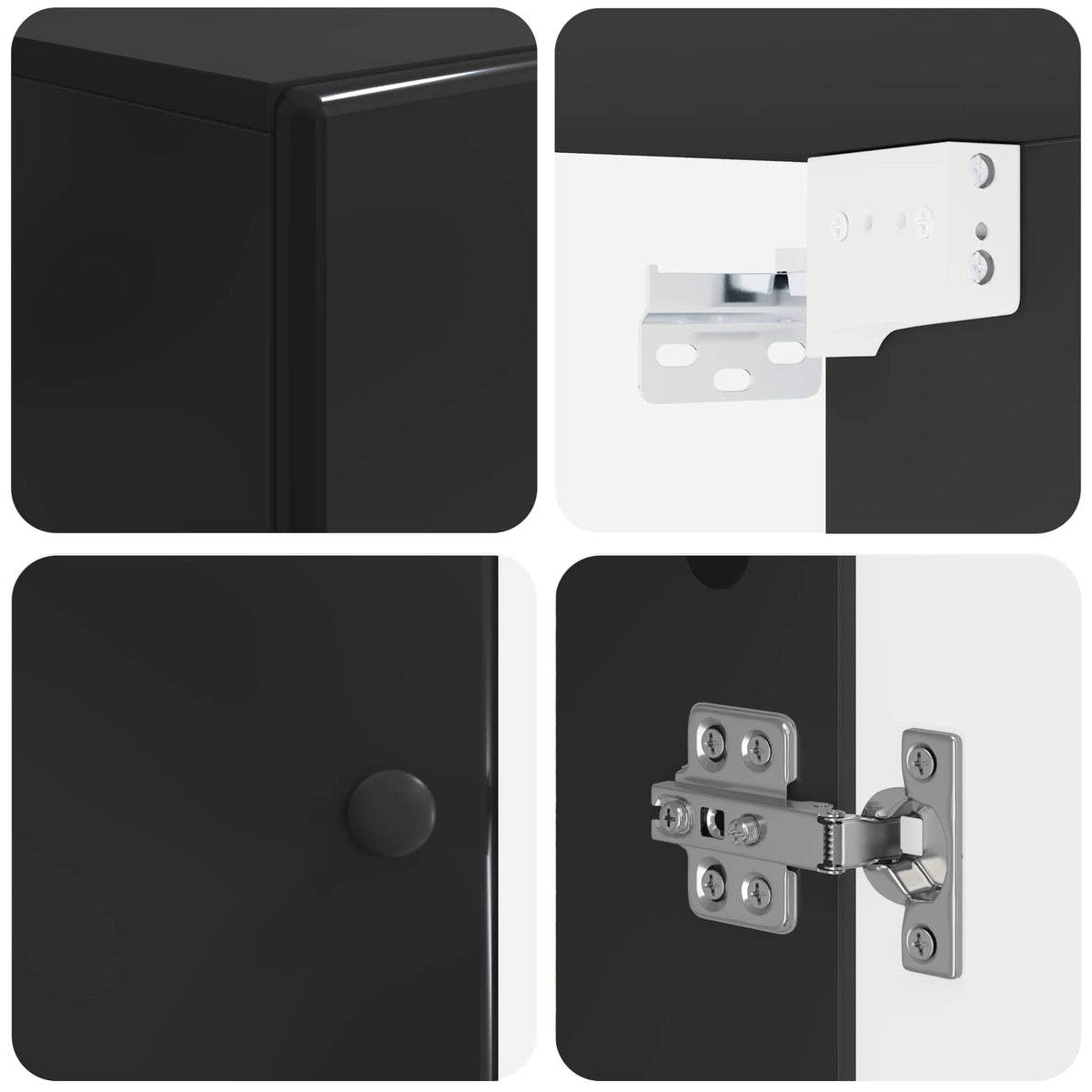 Badezimmer-Wandschrank BREDA Schwarz 30 x 31 x 59 cm