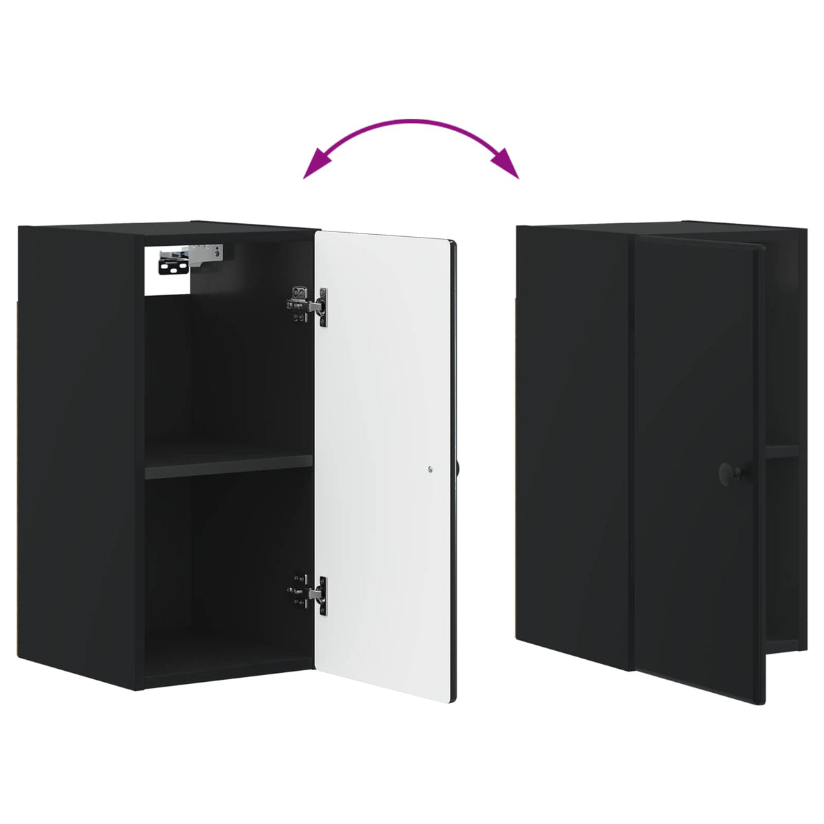 Badezimmer-Wandschrank BREDA Schwarz 30 x 31 x 59 cm