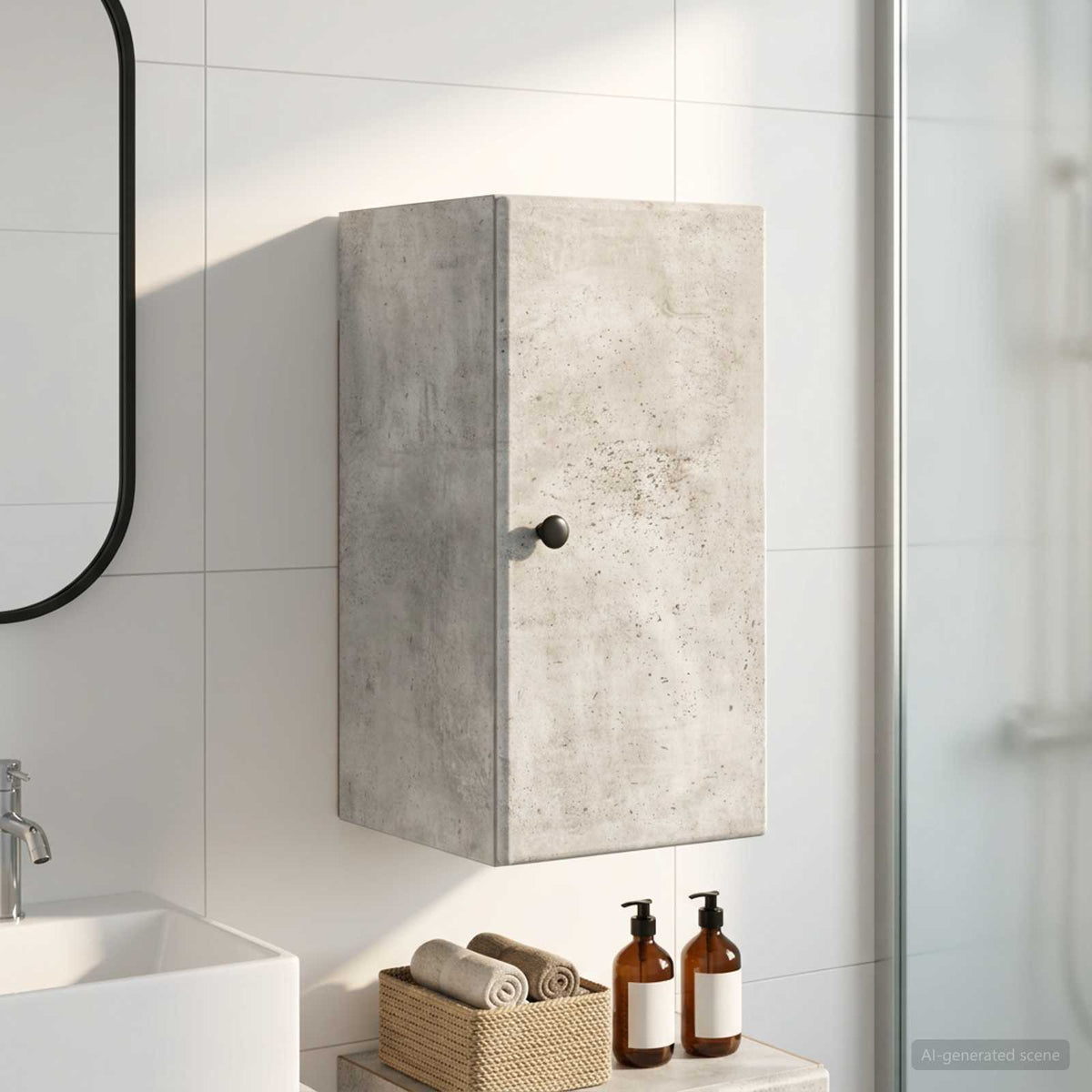 Badezimmer-Wandschrank BREDA Betongrau 30 x 31 x 59 cm