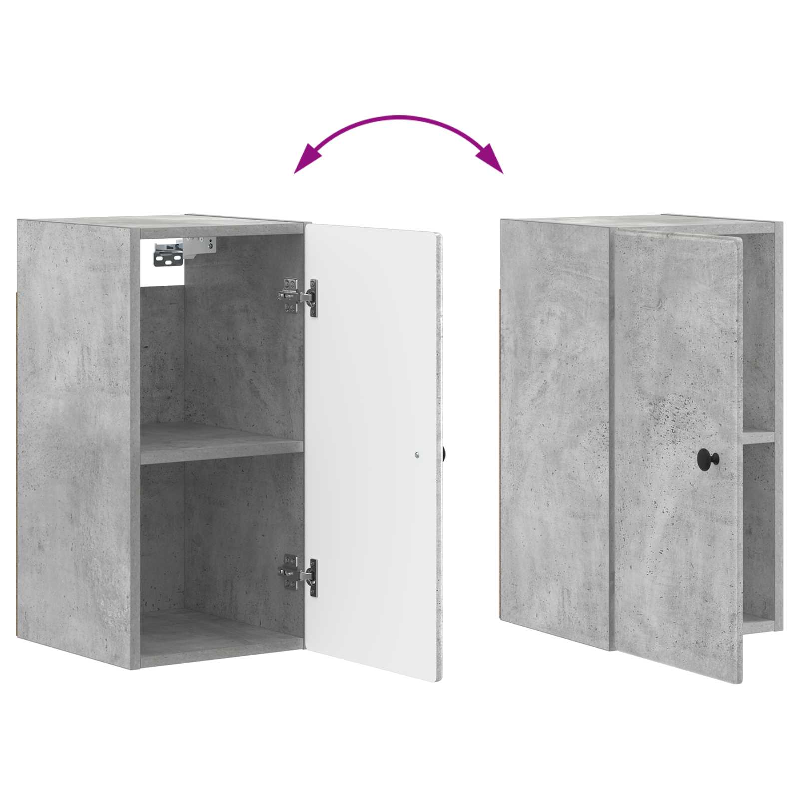 Badezimmer-Wandschrank BREDA Betongrau 30 x 31 x 59 cm