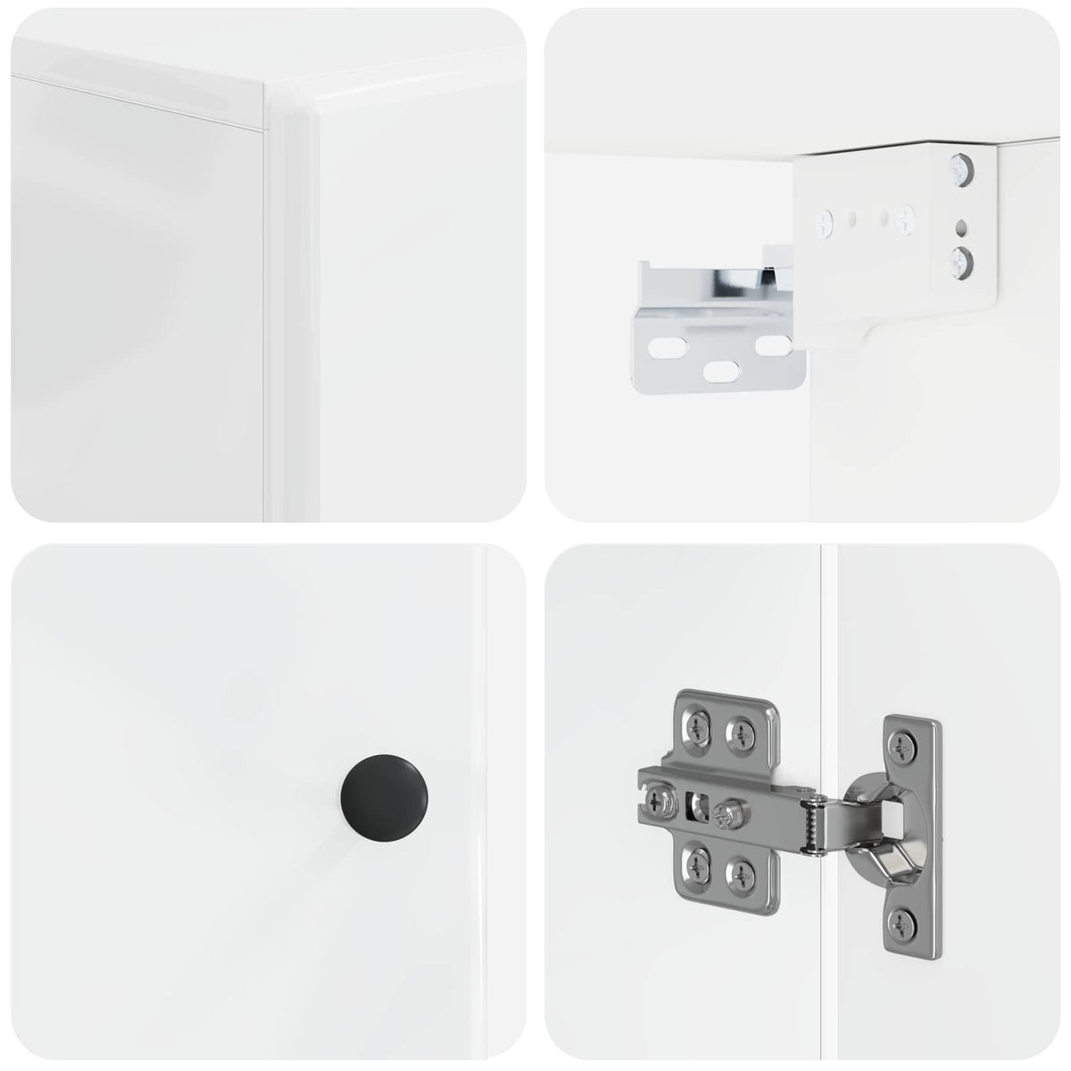 Badezimmer-Wandschrank BREDA Hochglanz Weiß 30 x 31 x 59 cm