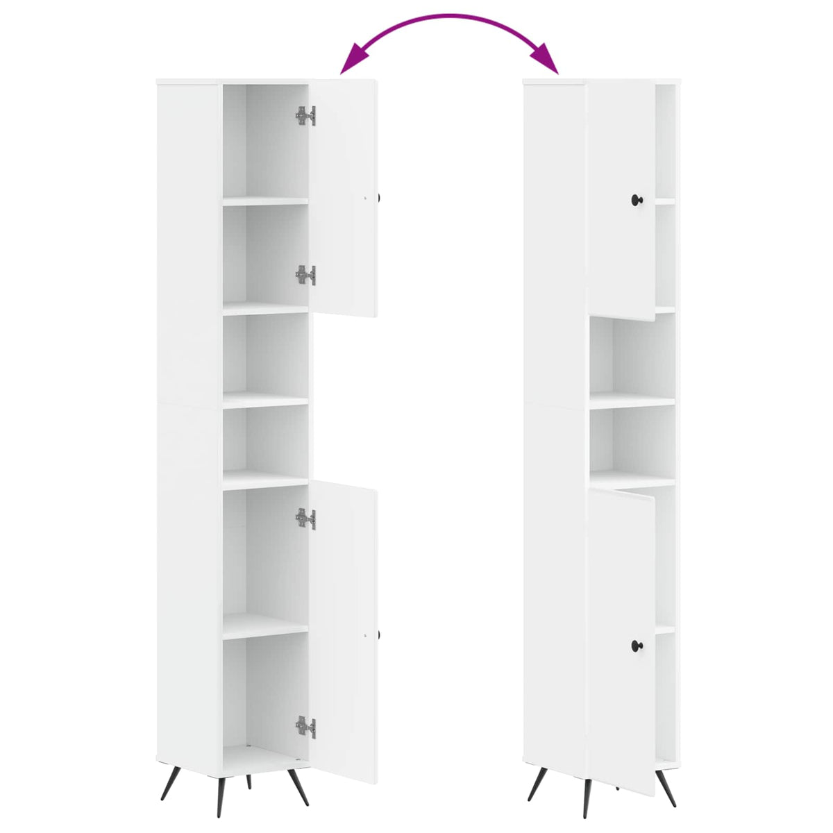 Badezimmerschrank mit offenem Regal BREDA Weiß 30 x 31 x 190 cm