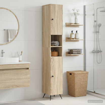 Badezimmerschrank mit offenem Regal BREDA Sonoma-Eiche