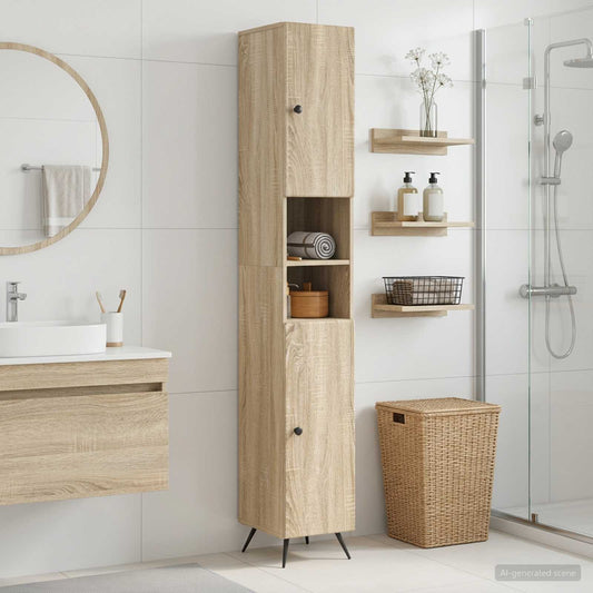 Badezimmerschrank mit offenem Regal BREDA Sonoma-Eiche