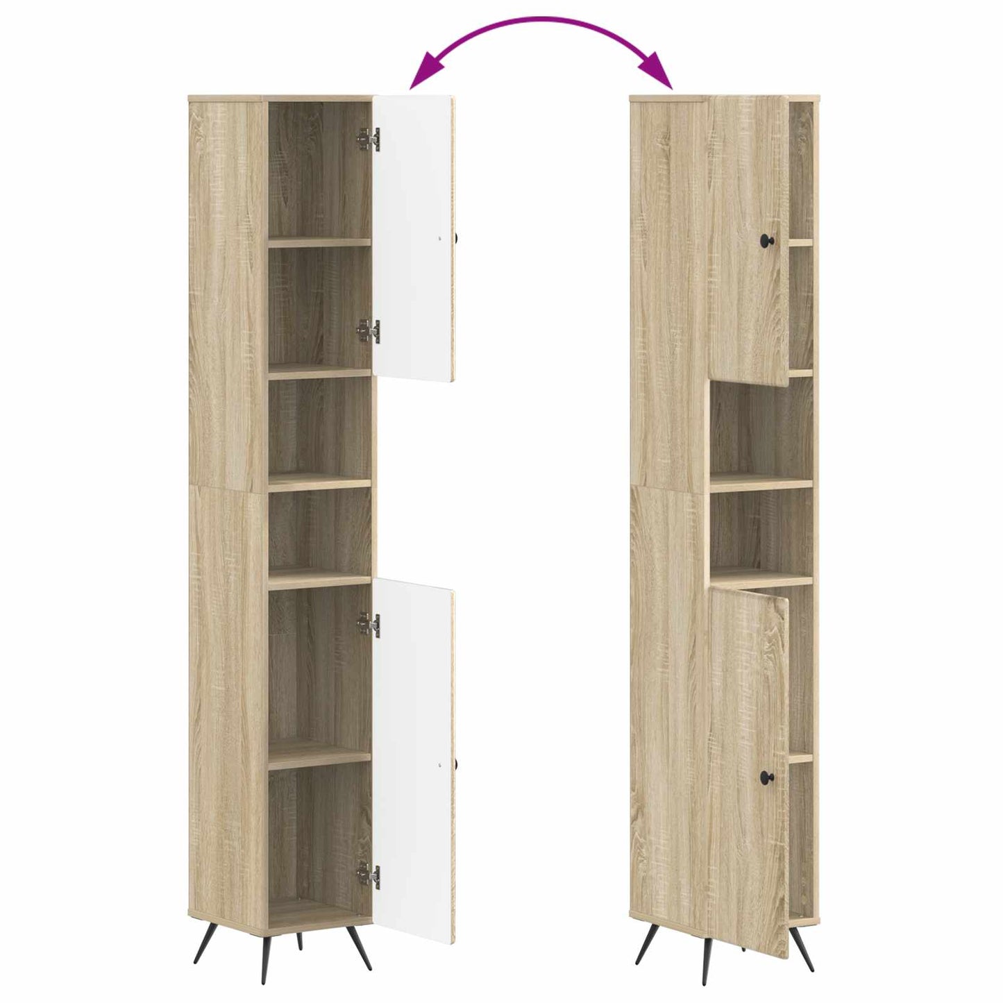 Badezimmerschrank mit offenem Regal BREDA Sonoma-Eiche