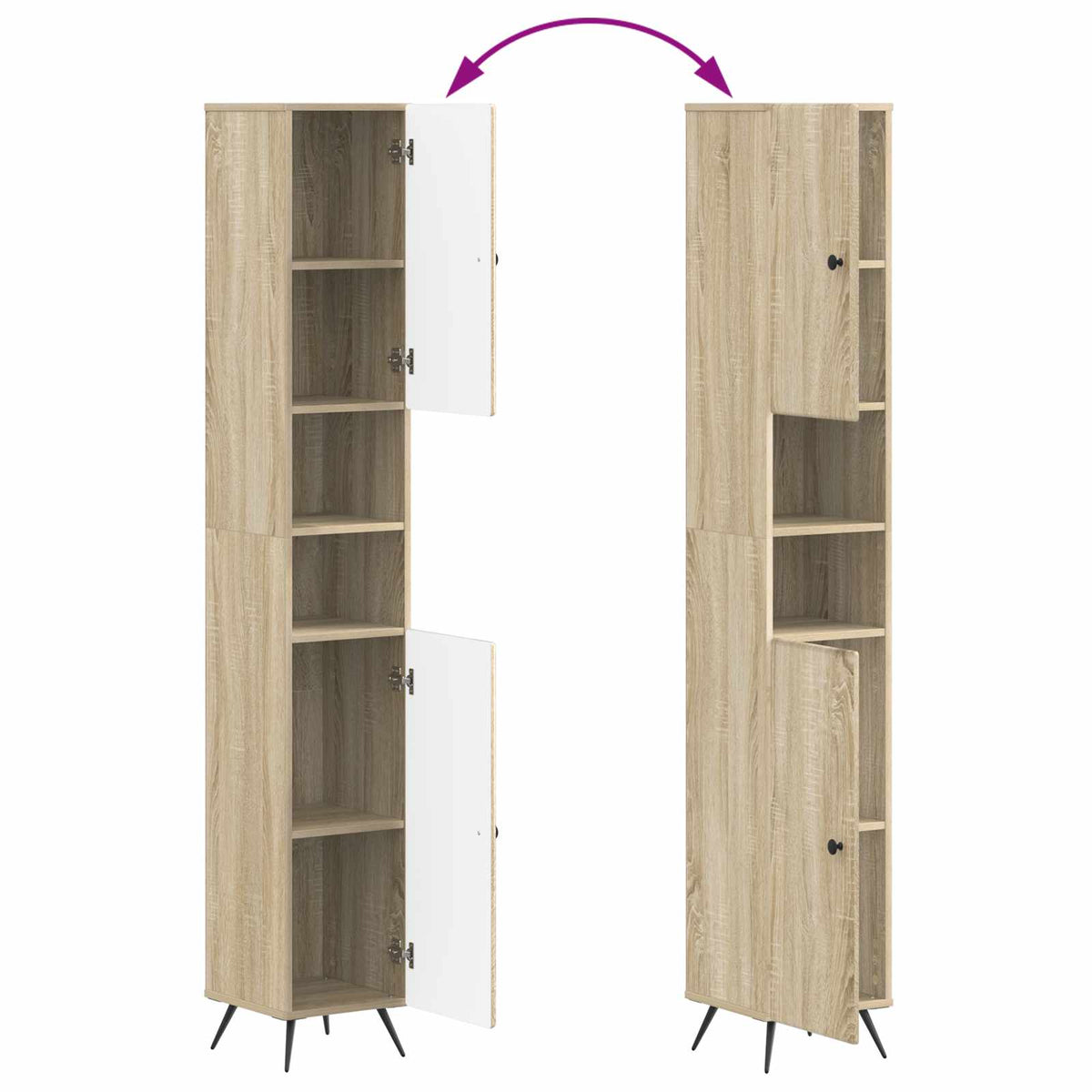 Badezimmerschrank mit offenem Regal BREDA Sonoma-Eiche