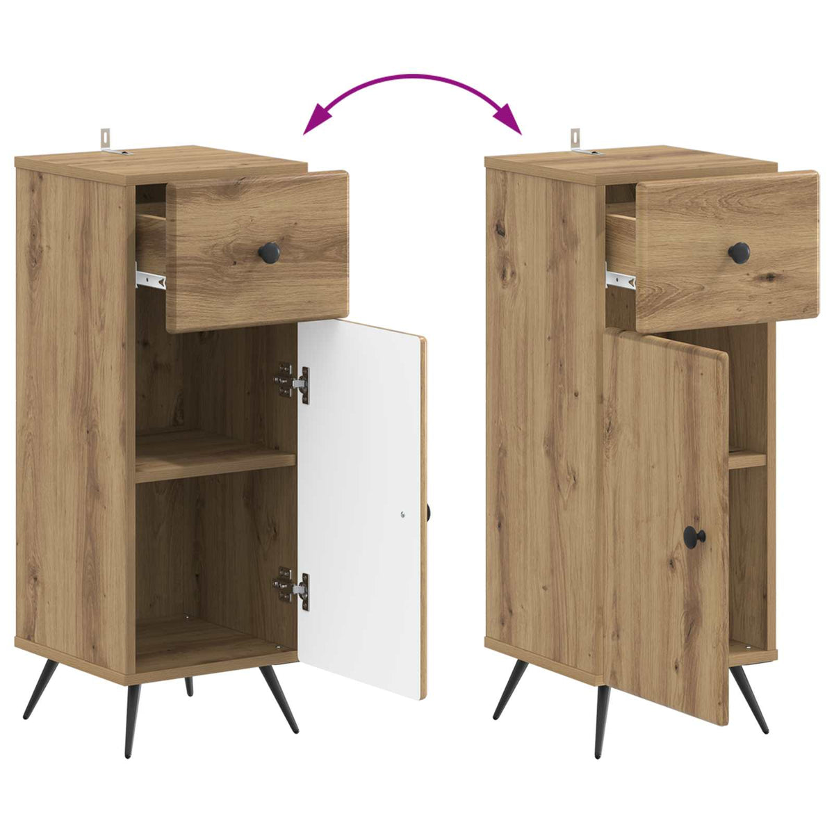 Badezimmer Aufbewahrungsschrank BREDA Artisan-Eiche