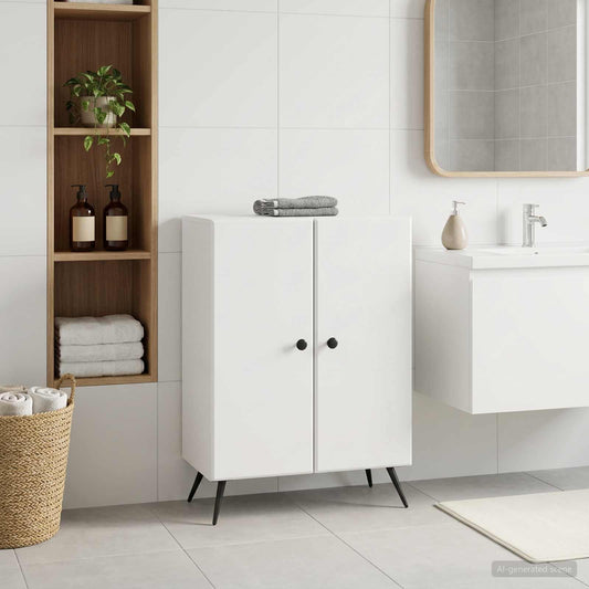 Badezimmer Aufbewahrungsschrank BREDA Weiß 59,5 x 31 x 80 cm