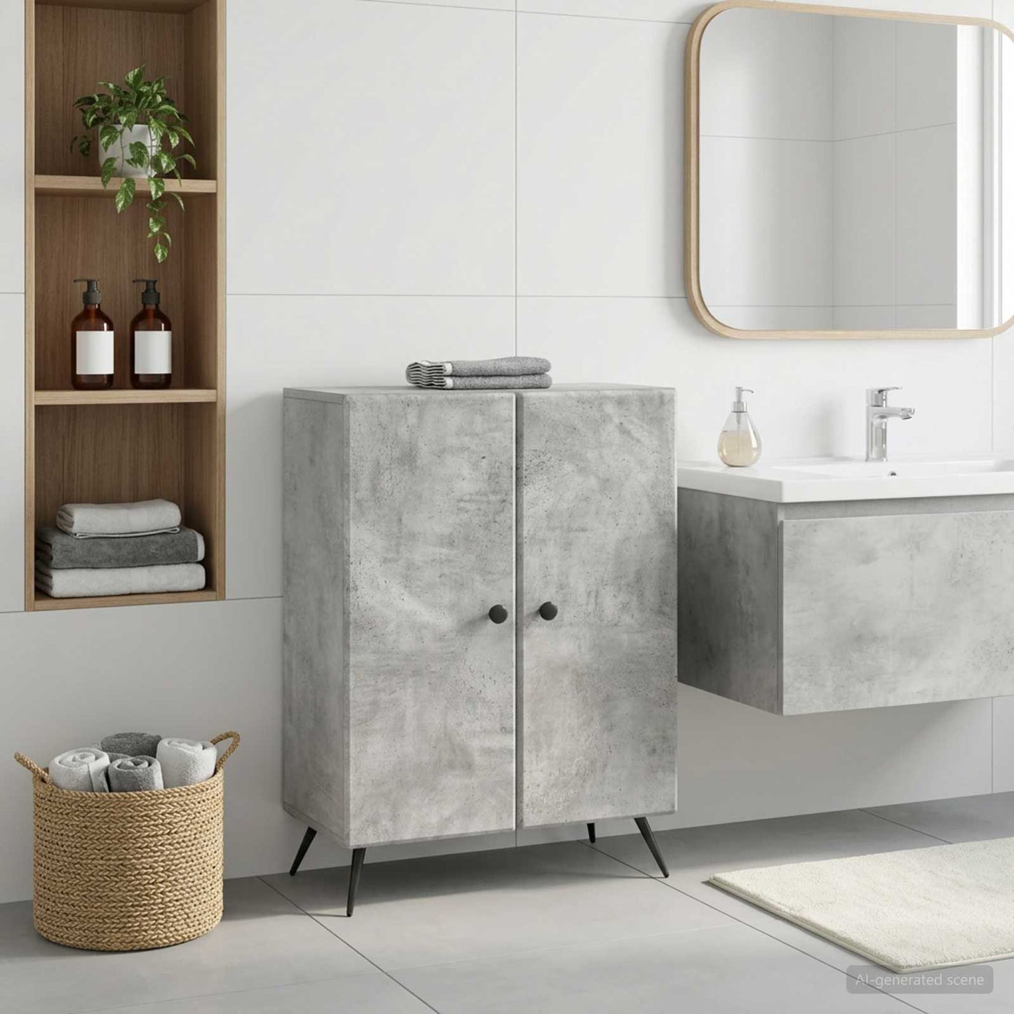Badezimmer Aufbewahrungsschrank BREDA Betongrau