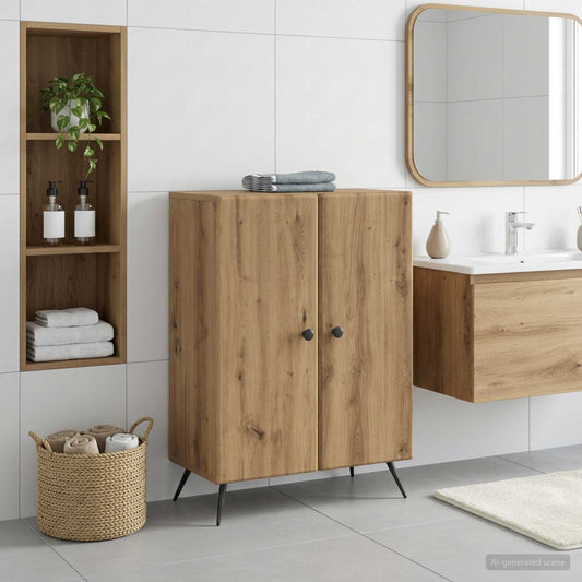 Badezimmer Aufbewahrungsschrank BREDA Artisan-Eiche