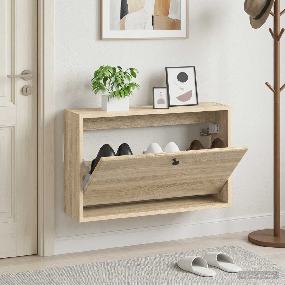 Wandmontierter Schuhschrank BREDA 71 x 17 x 43 cm Holzwerkstoff