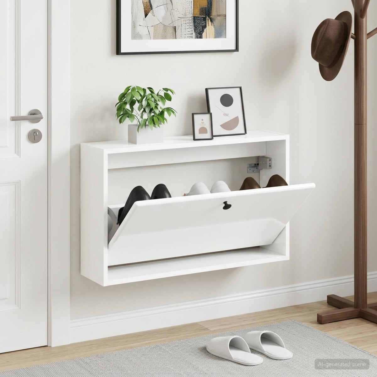Wandmontierter Schuhschrank BREDA 71 x 17 x 43 cm Holzwerkstoff