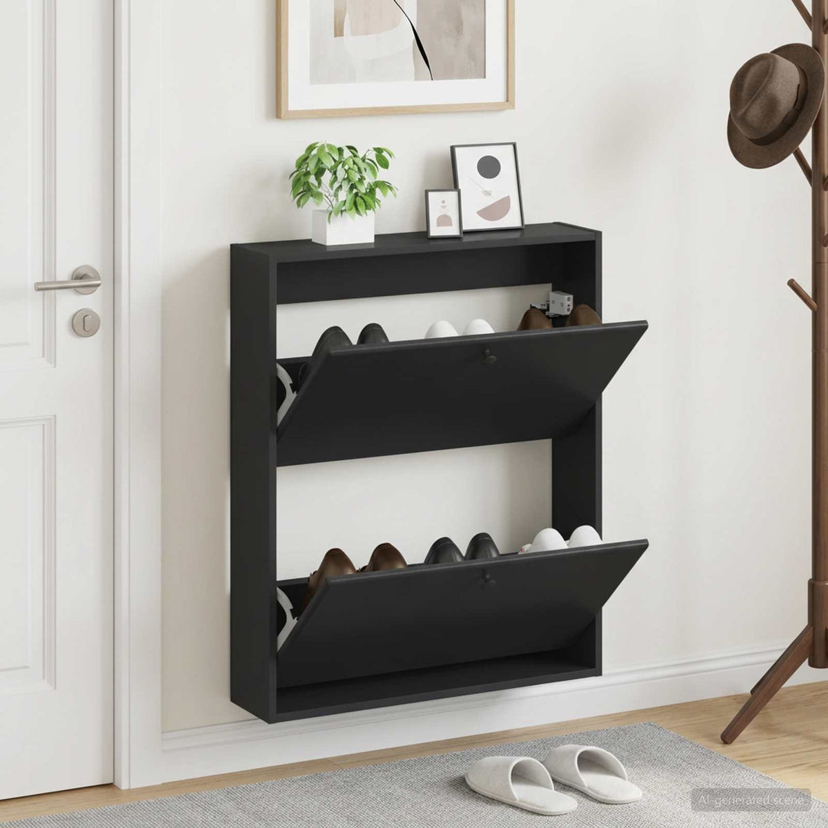 Wandmontierter Schuhschrank BREDA 71 x 17 x 86 cm Holzwerkstoff