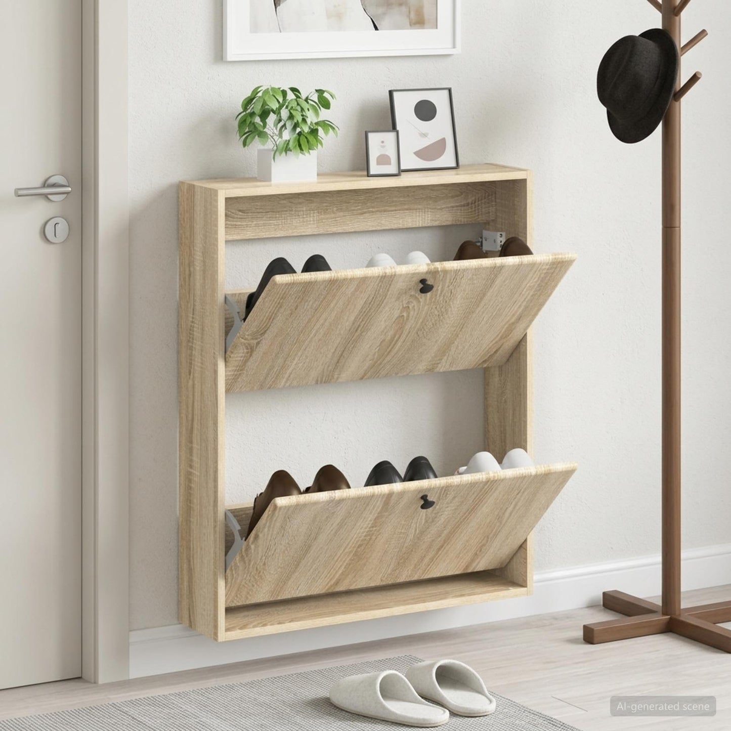 Wandmontierter Schuhschrank BREDA 71 x 17 x 86 cm Holzwerkstoff