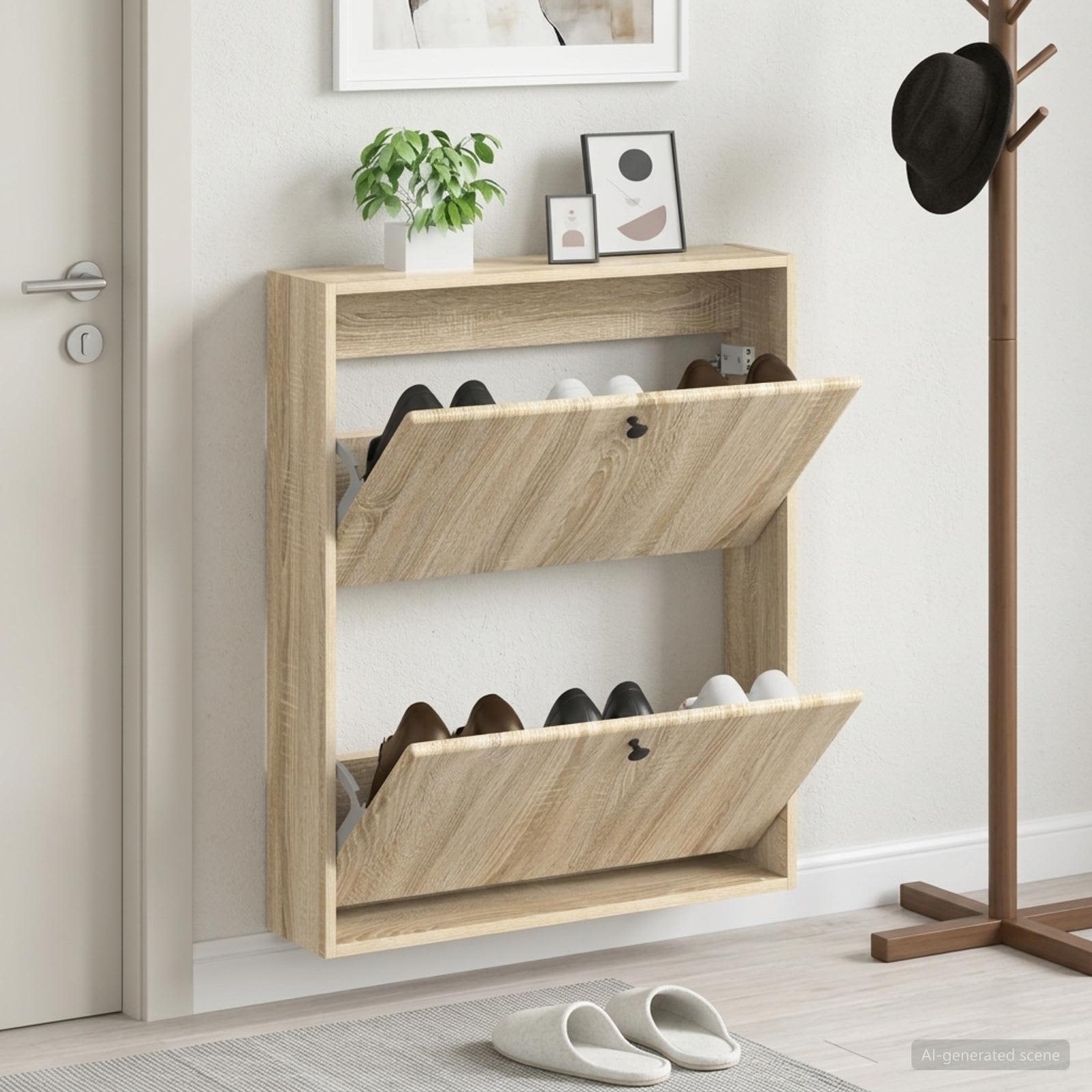 Wandmontierter Schuhschrank BREDA 71 x 17 x 86 cm Holzwerkstoff