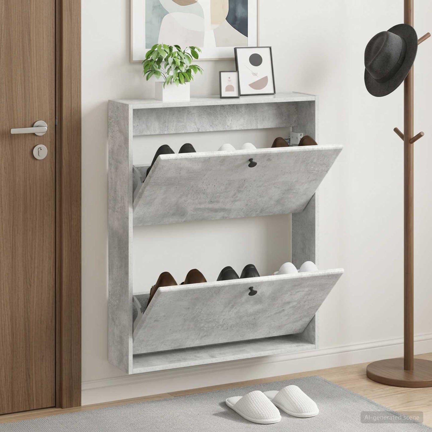 Wandmontierter Schuhschrank BREDA 71 x 17 x 86 cm Holzwerkstoff
