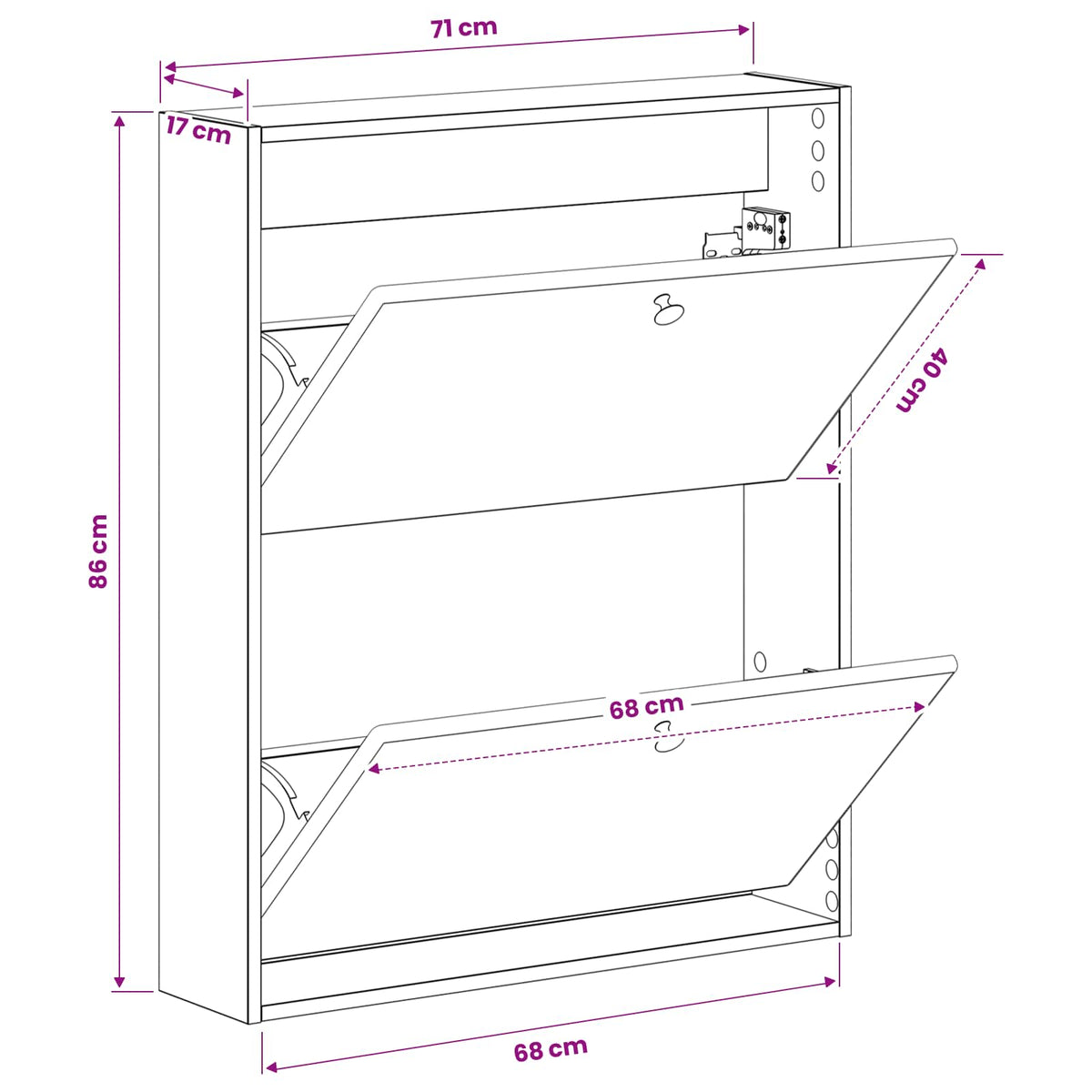 Wandmontierter Schuhschrank BREDA 71 x 17 x 86 cm Holzwerkstoff