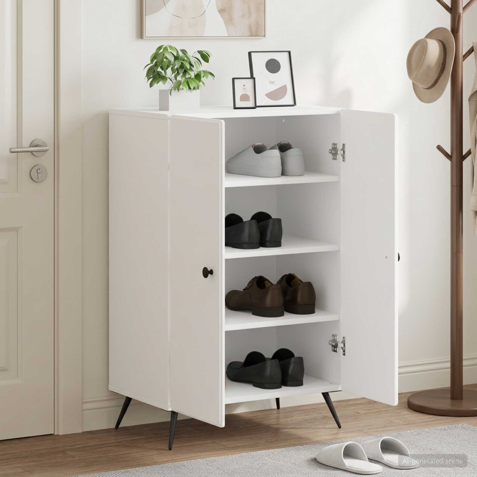 Schuhschrank BREDA 59,5 x 39,5 x 90 cm Holzwerkstoff Weiß