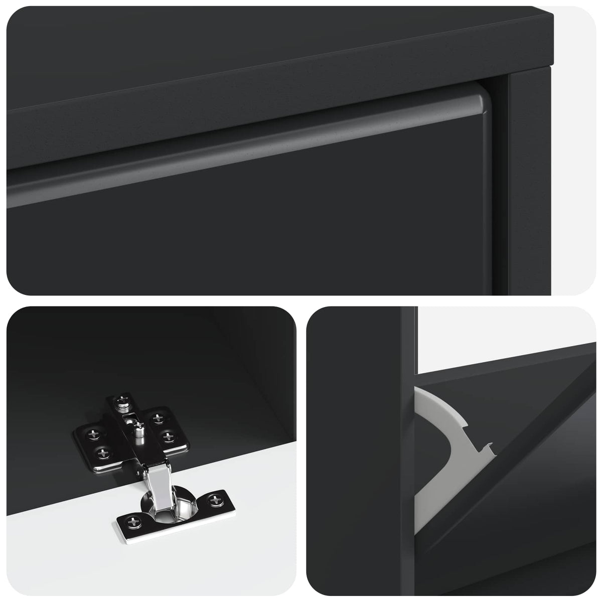 Schuhschrank BREDA 78 x 24 x 103 cm Holzwerkstoff Schwarz