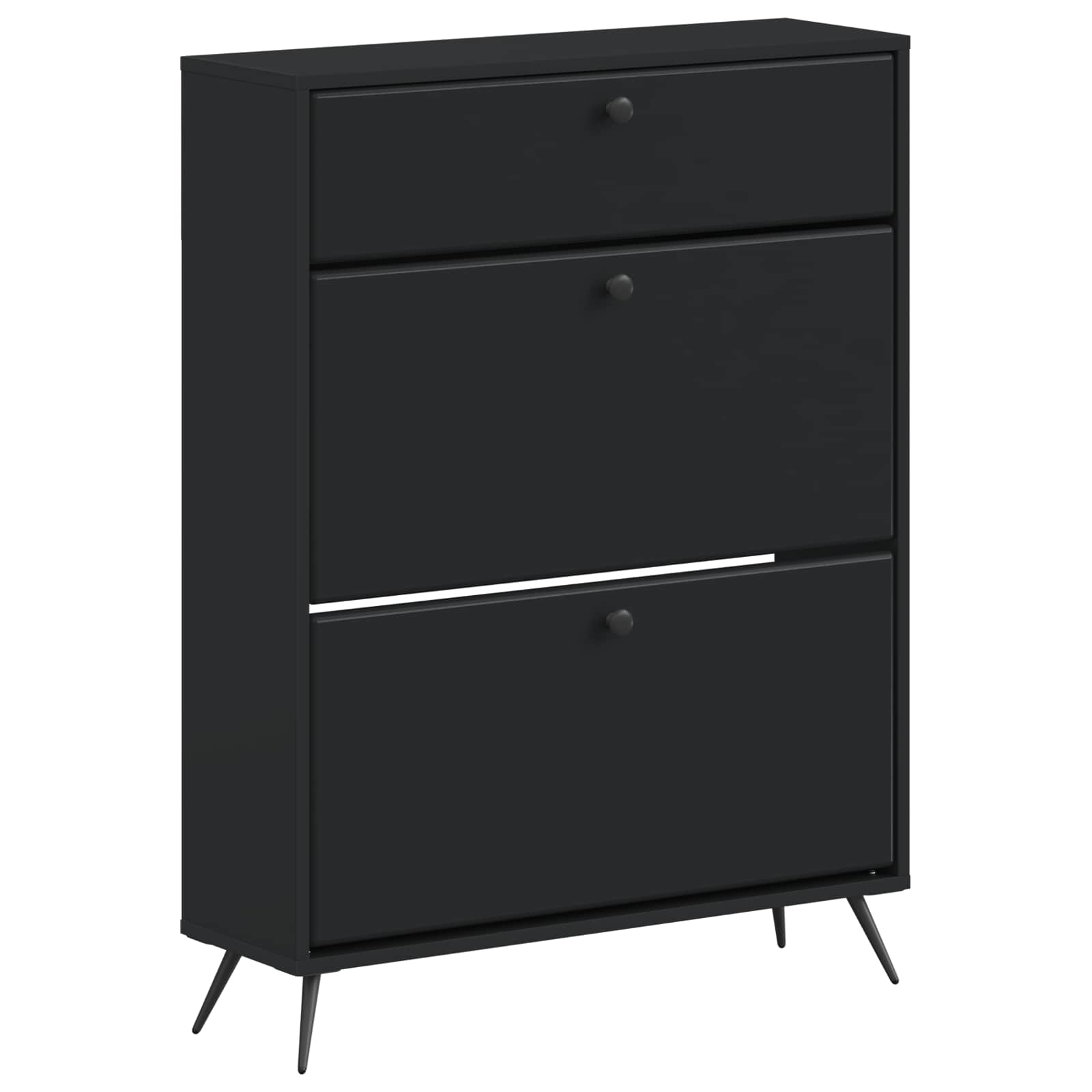 Schuhschrank BREDA 78 x 24 x 103 cm Holzwerkstoff Schwarz