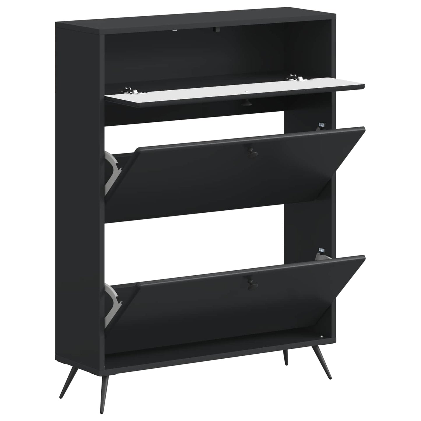 Schuhschrank BREDA 78 x 24 x 103 cm Holzwerkstoff Schwarz