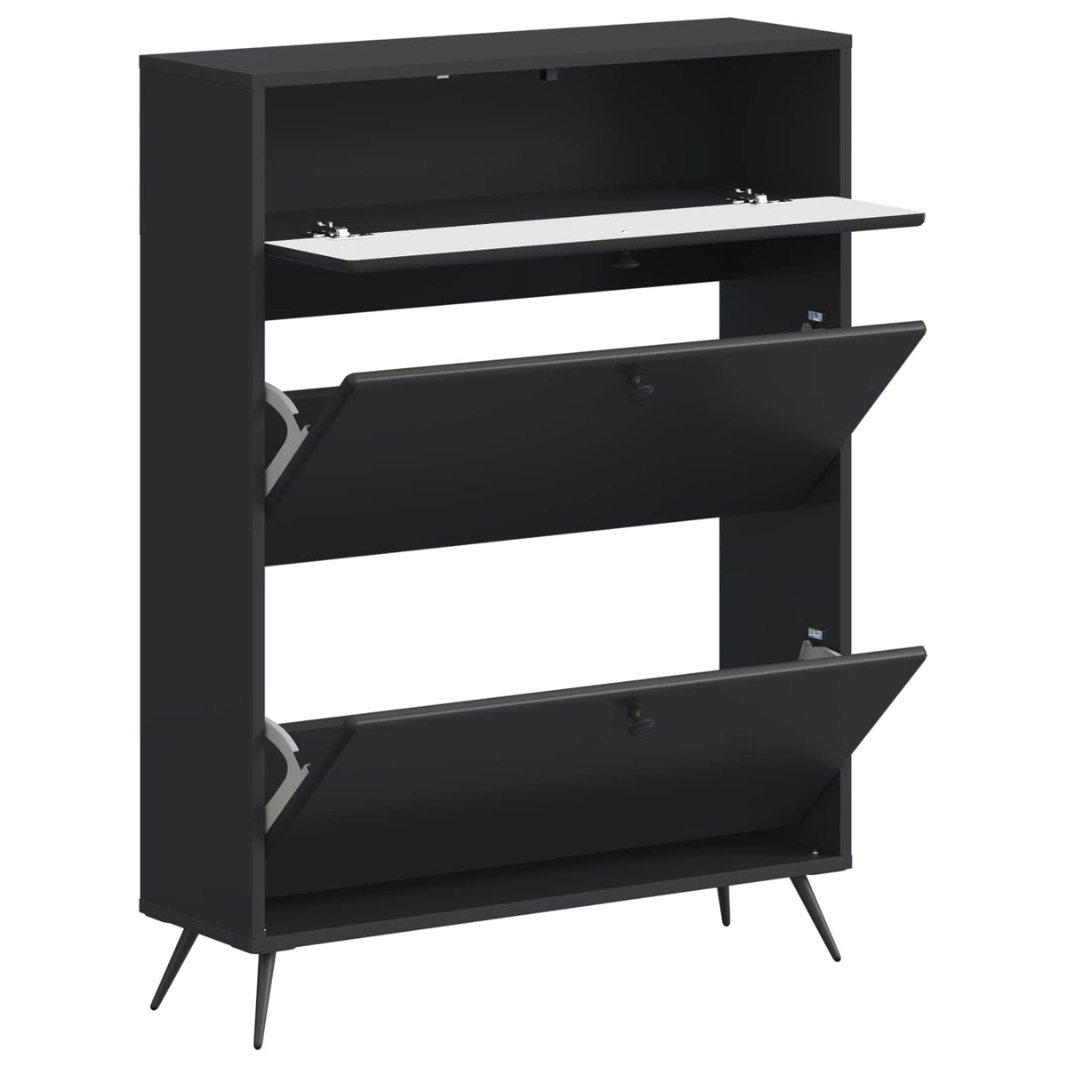 Schuhschrank BREDA 78 x 24 x 103 cm Holzwerkstoff Schwarz