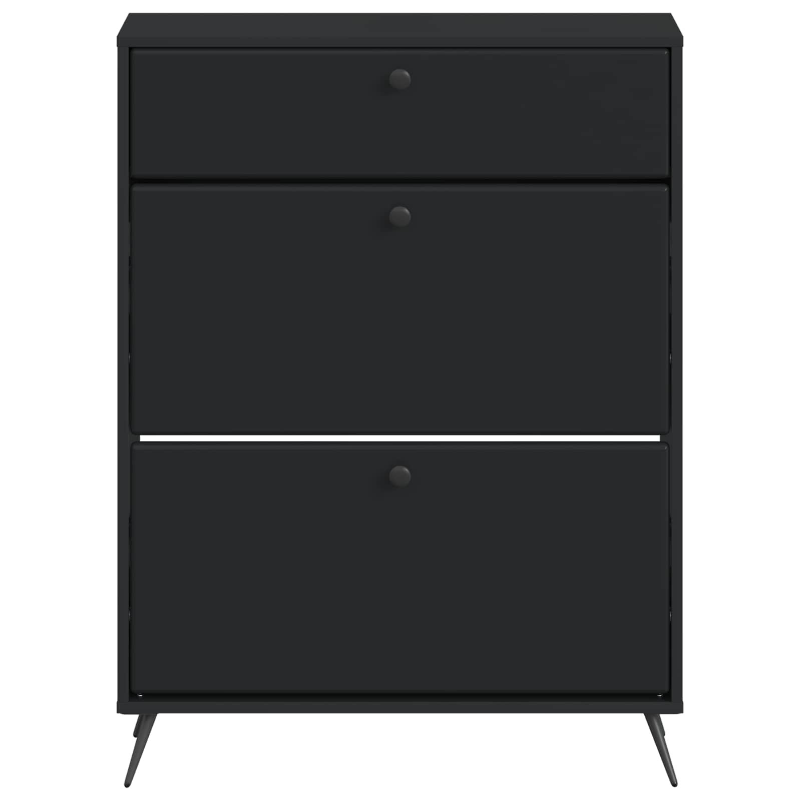 Schuhschrank BREDA 78 x 24 x 103 cm Holzwerkstoff Schwarz