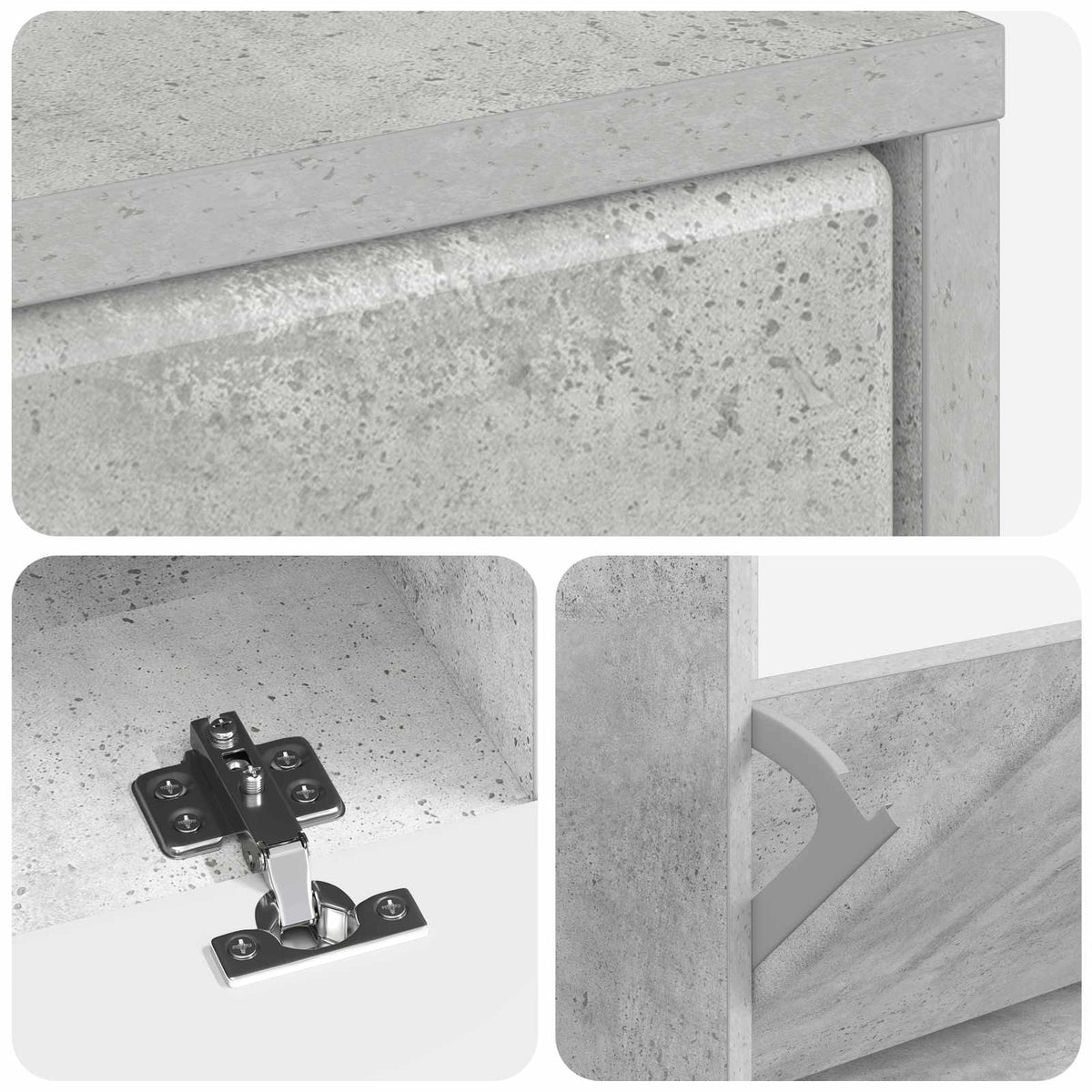 Schuhschrank BREDA 78 x 24 x 103 cm Holzwerkstoff Betongrau