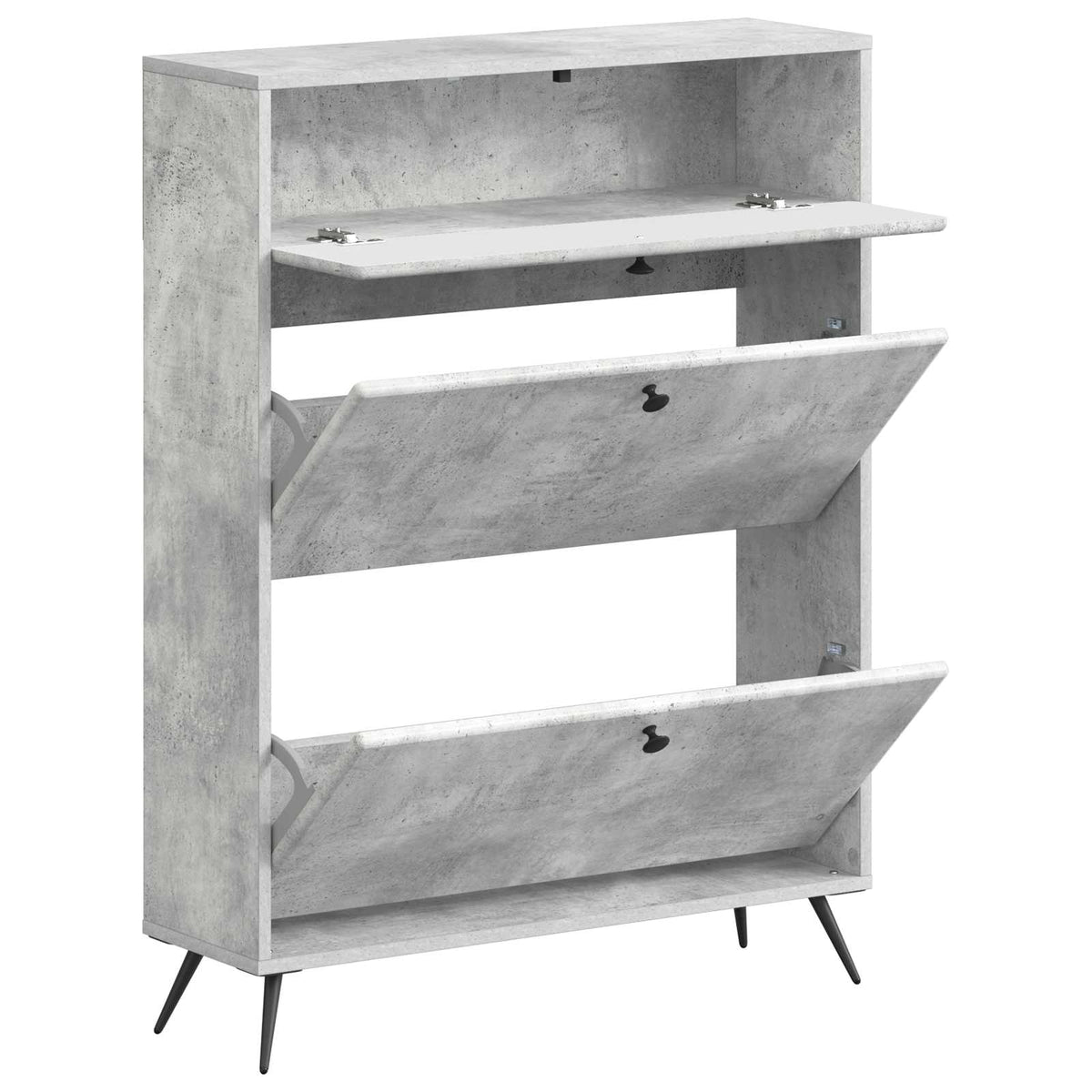Schuhschrank BREDA 78 x 24 x 103 cm Holzwerkstoff Betongrau