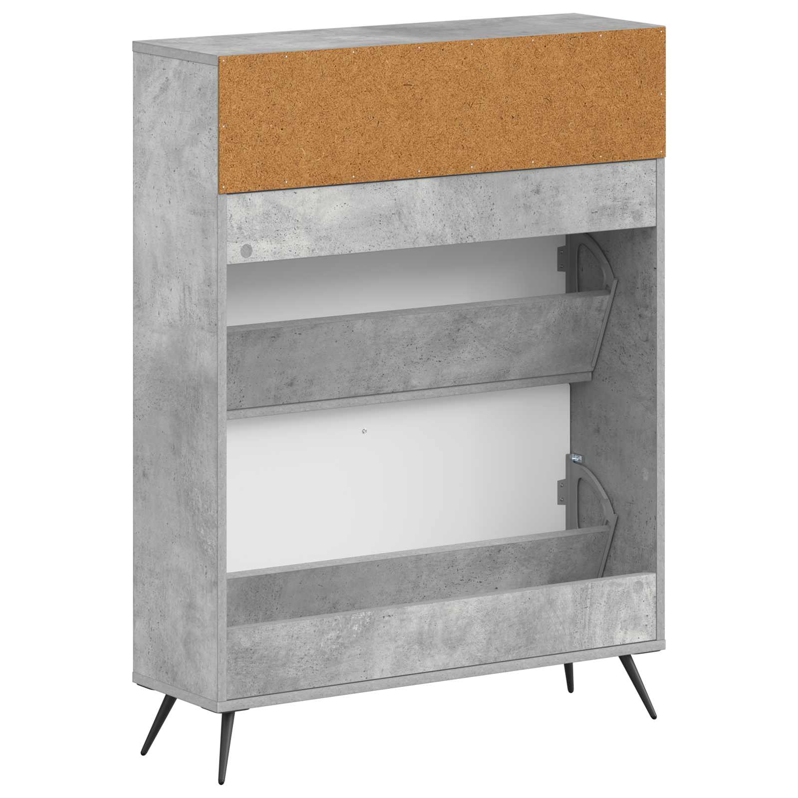 Schuhschrank BREDA 78 x 24 x 103 cm Holzwerkstoff Betongrau