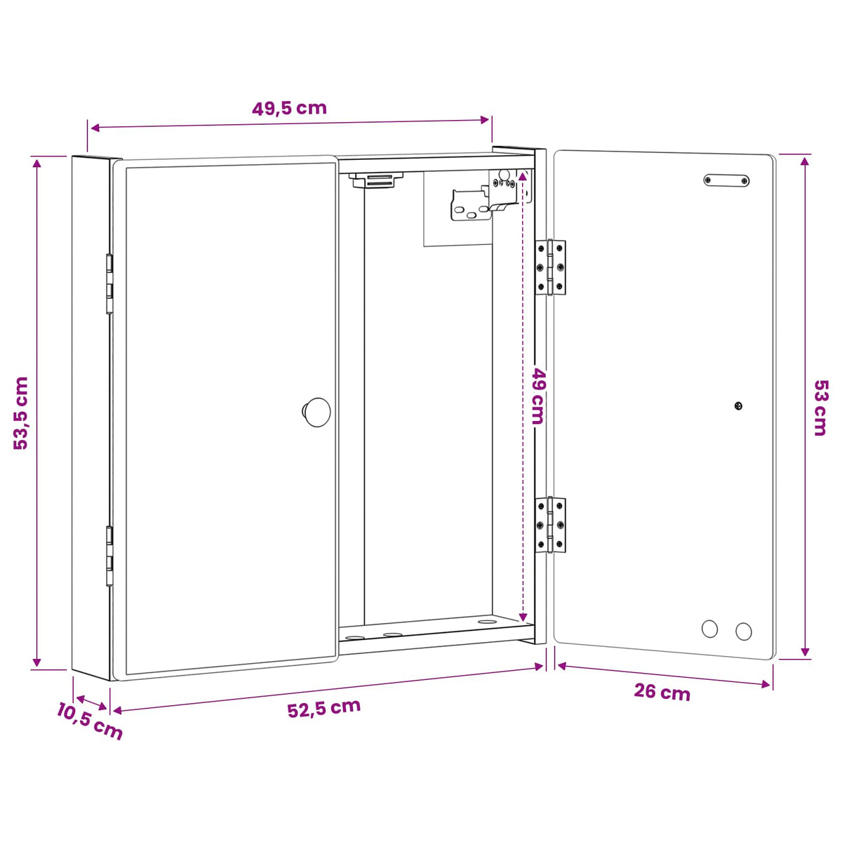 Dartboard Schrank BREDA Schwarz 52,5 x 10,5 x 53,5 cm