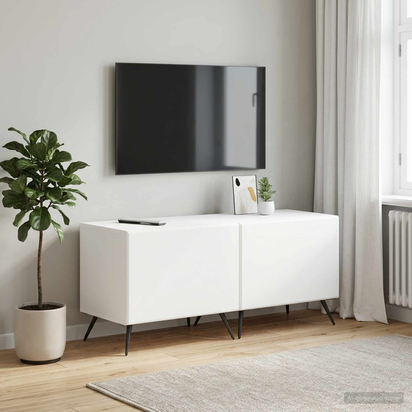 TV-Schrank Weiß Holzwerkstoff