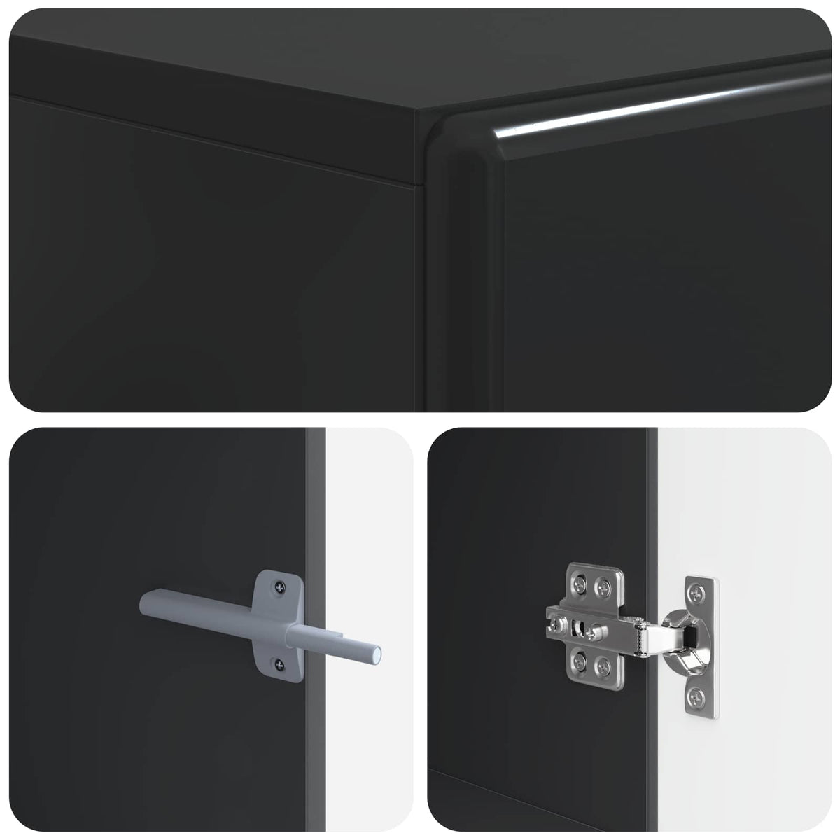 TV-Schrank Schwarz Holzwerkstoff