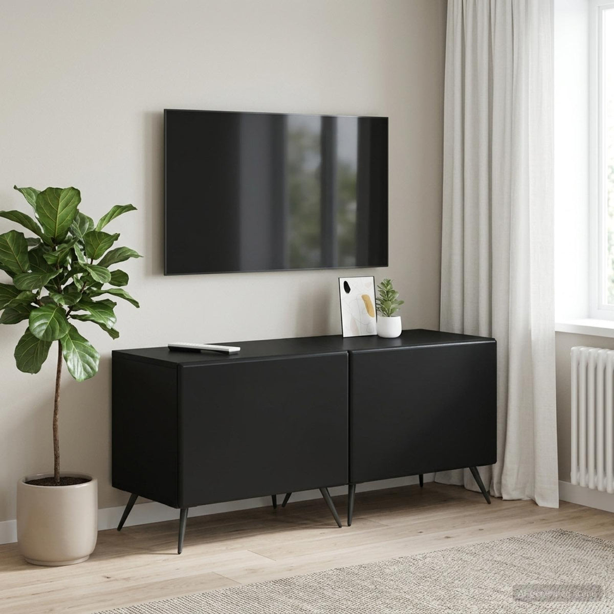 TV-Schrank Schwarz Holzwerkstoff