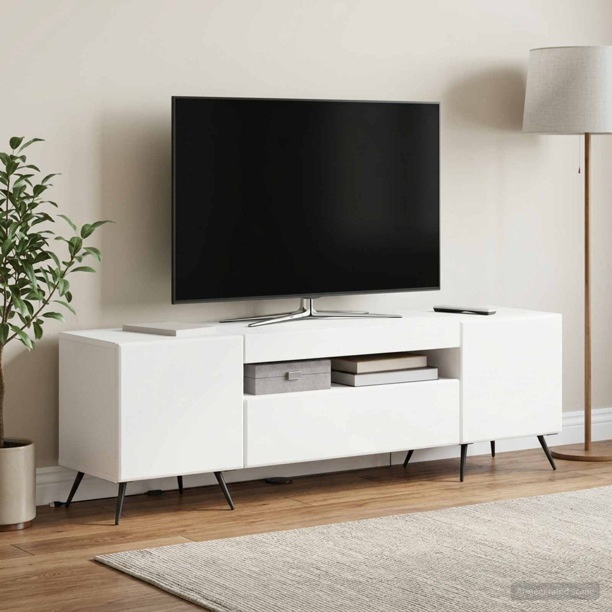 LED-TV-Schrank Weiß Holzwerkstoff