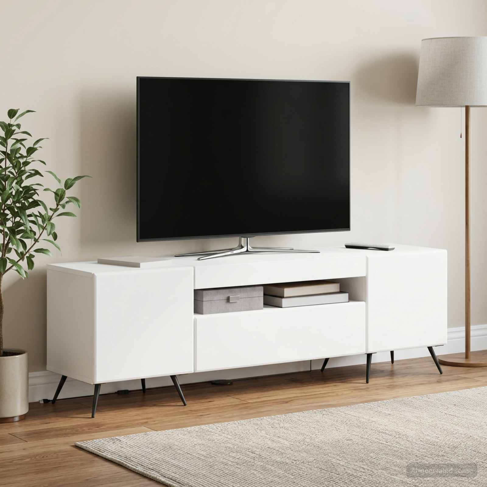 LED-TV-Schrank Weiß Holzwerkstoff